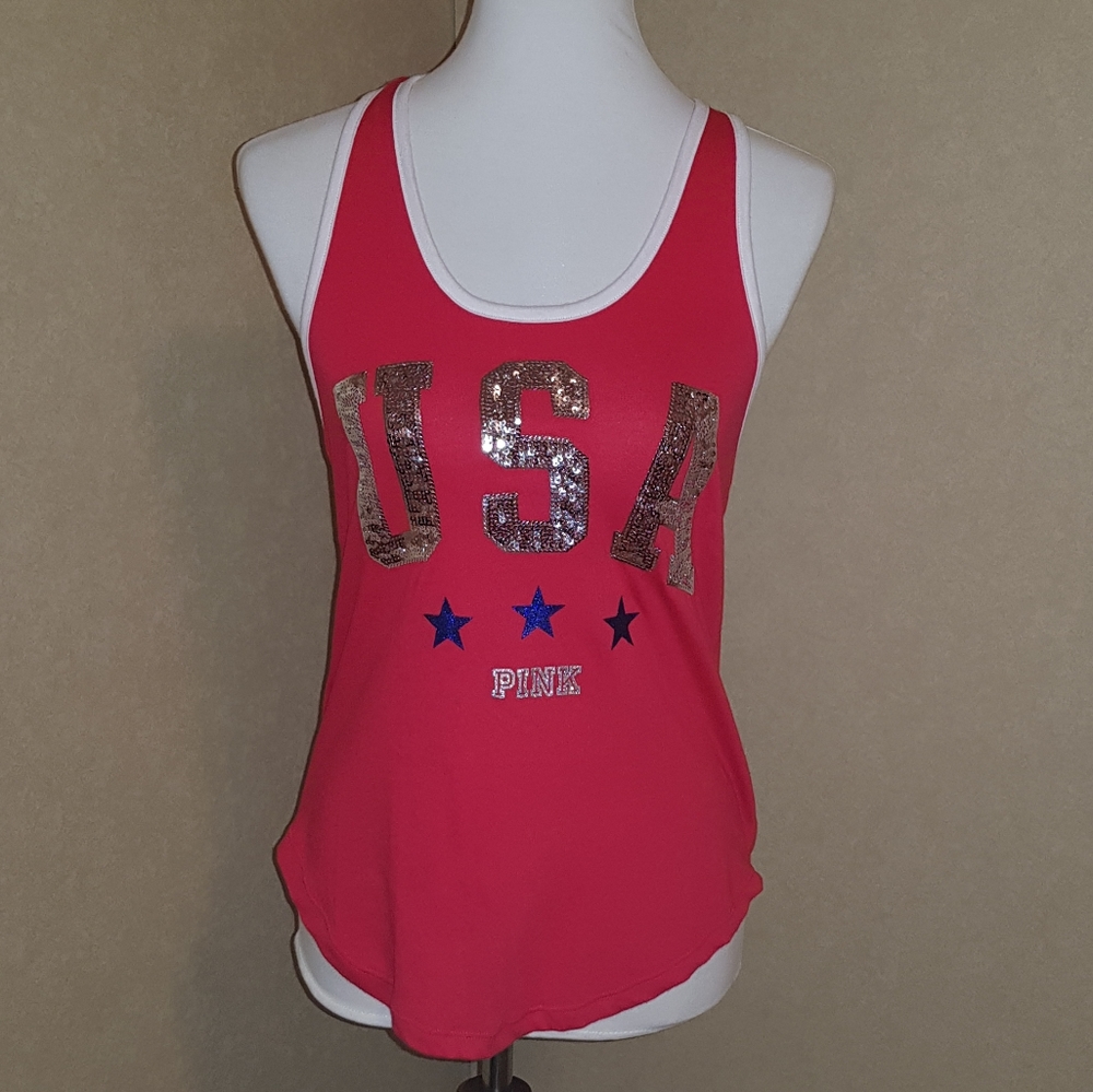 NWT PINK Victoria's Secret USA Tank